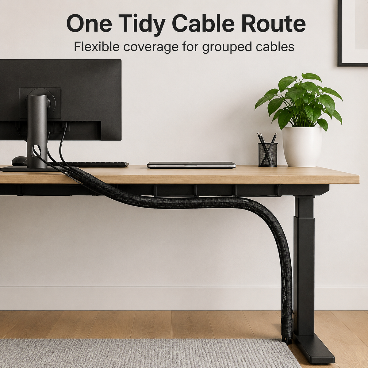Expandable Braided Cable Management Sleeve - 1.5 m
