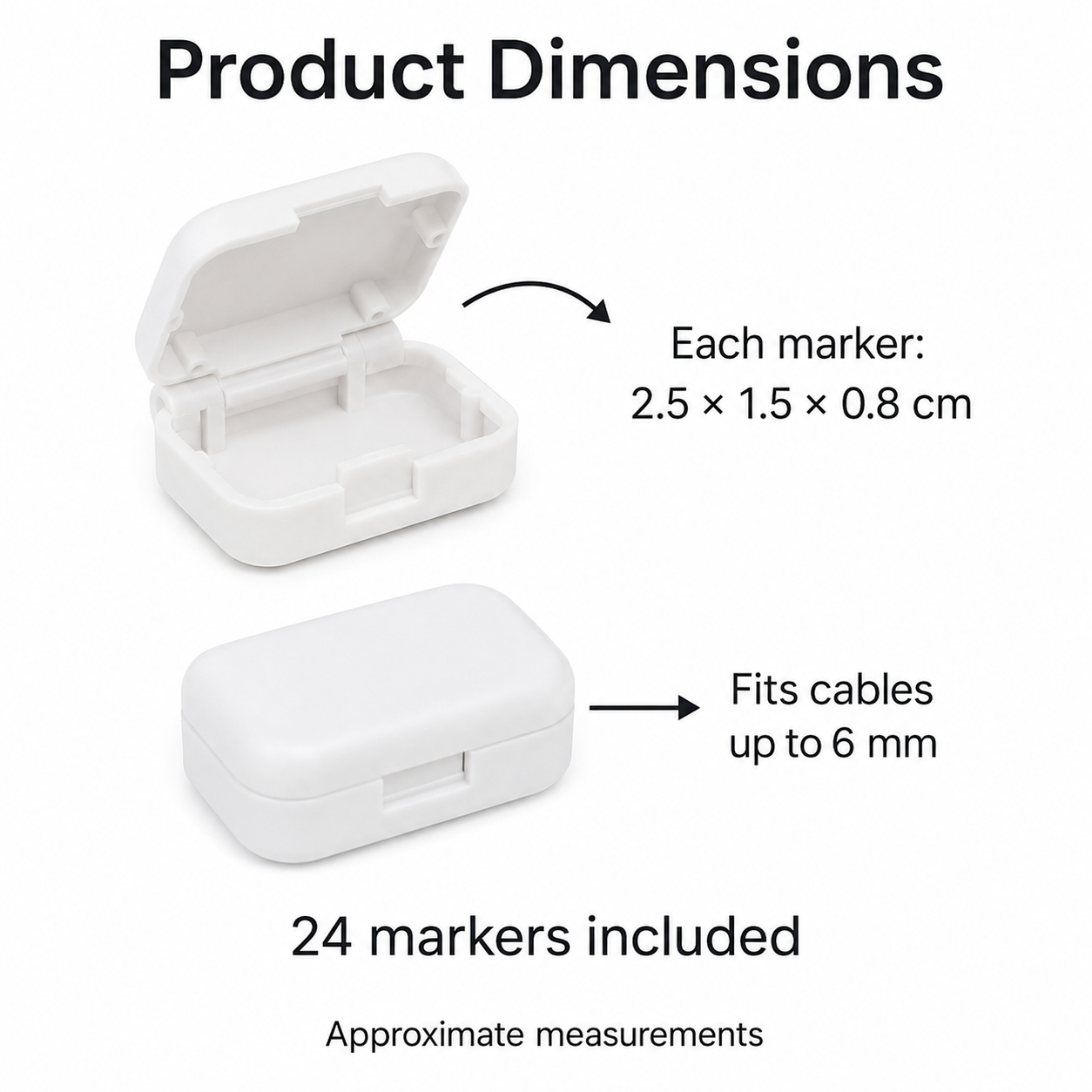 Reusable Clip-On Cable Identification Labels - 24 Pack