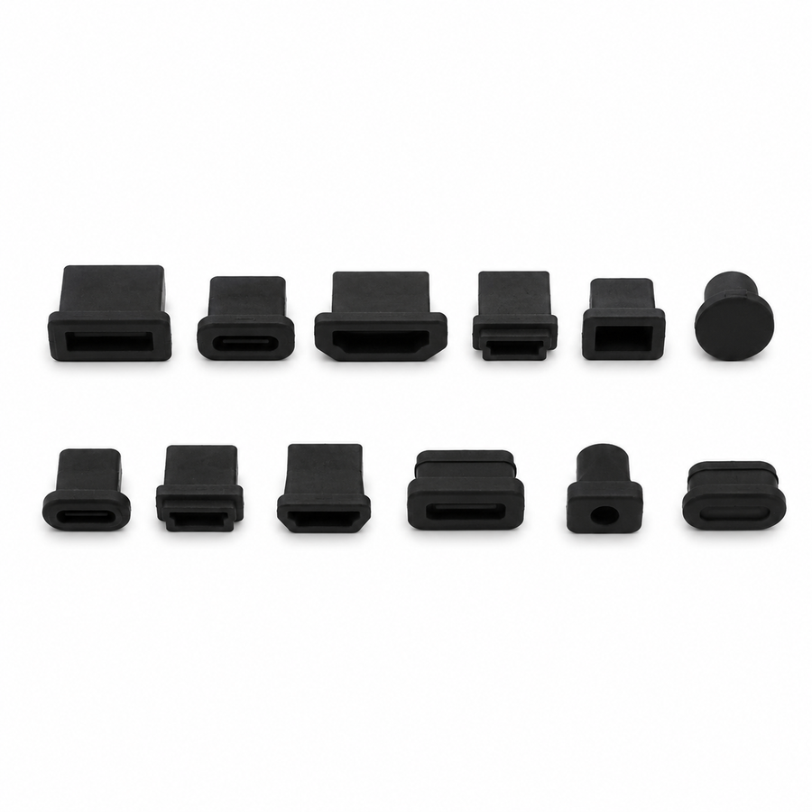 Silicone Computer Port Dust Plug Set - 12 Pack