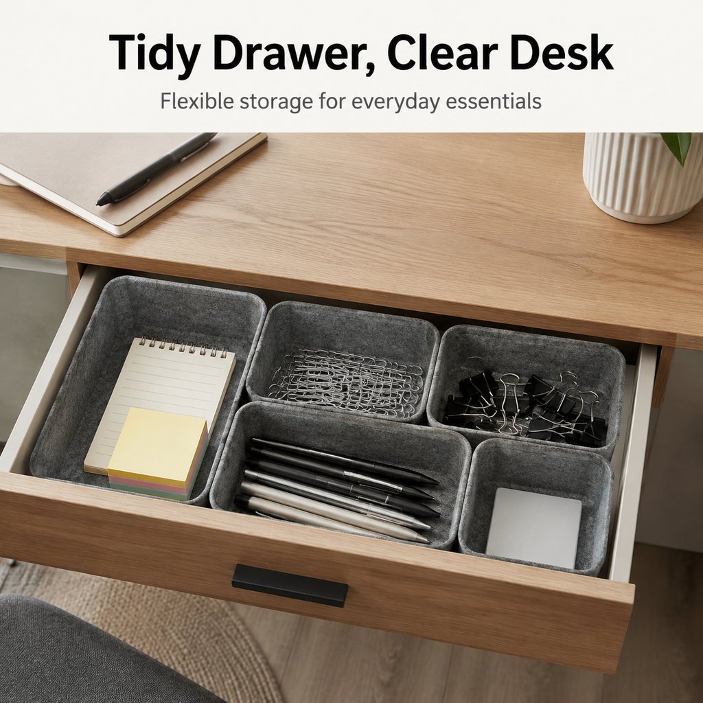 Felt Desk Drawer Organiser Set