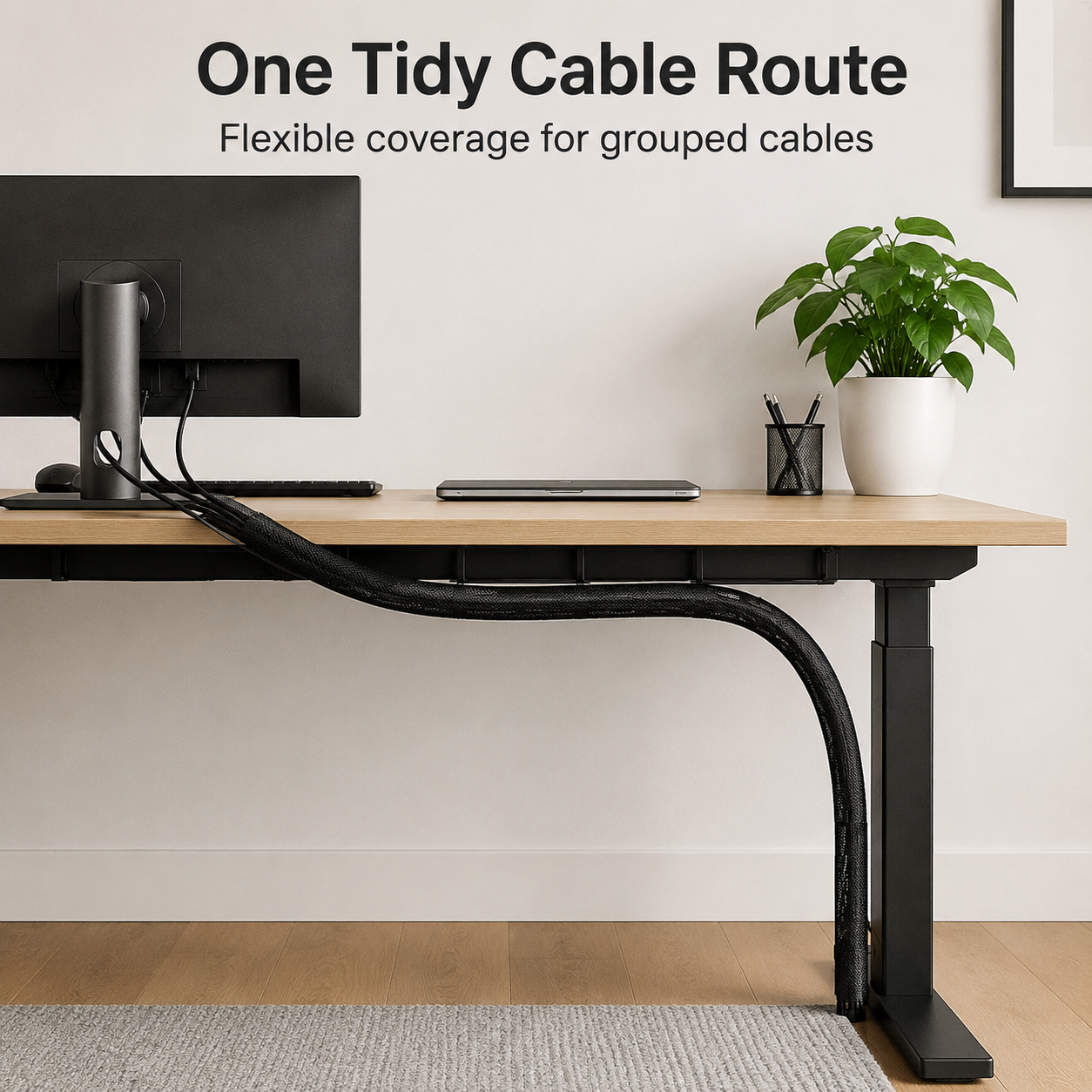 Expandable Braided Cable Management Sleeve - 1.5 m