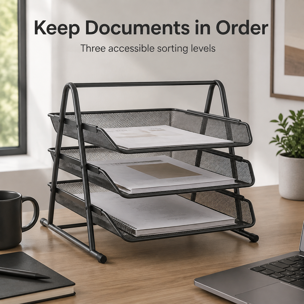 Adjustable Three-Tier Document Sorting Tray