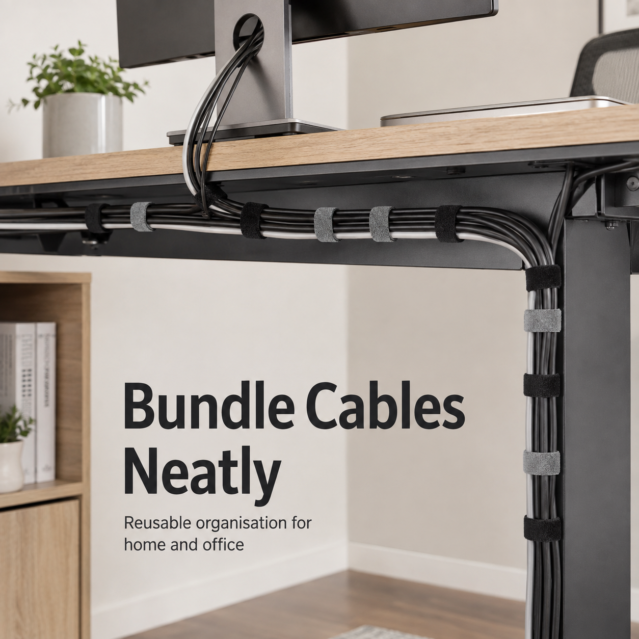 Reusable Hook-and-Loop Cable Tie Set - 20 Pack