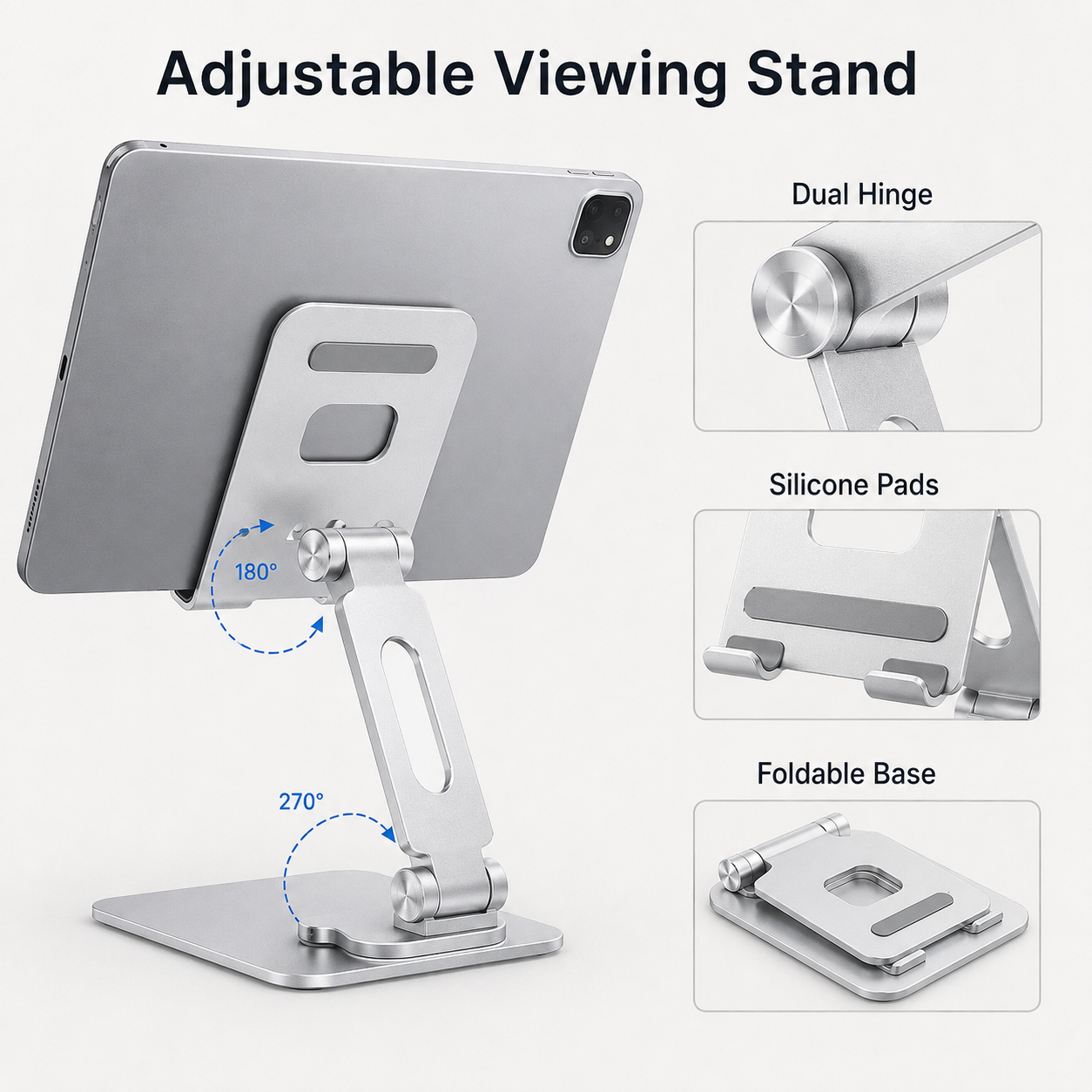 Adjustable Aluminium Tablet and Phone Stand