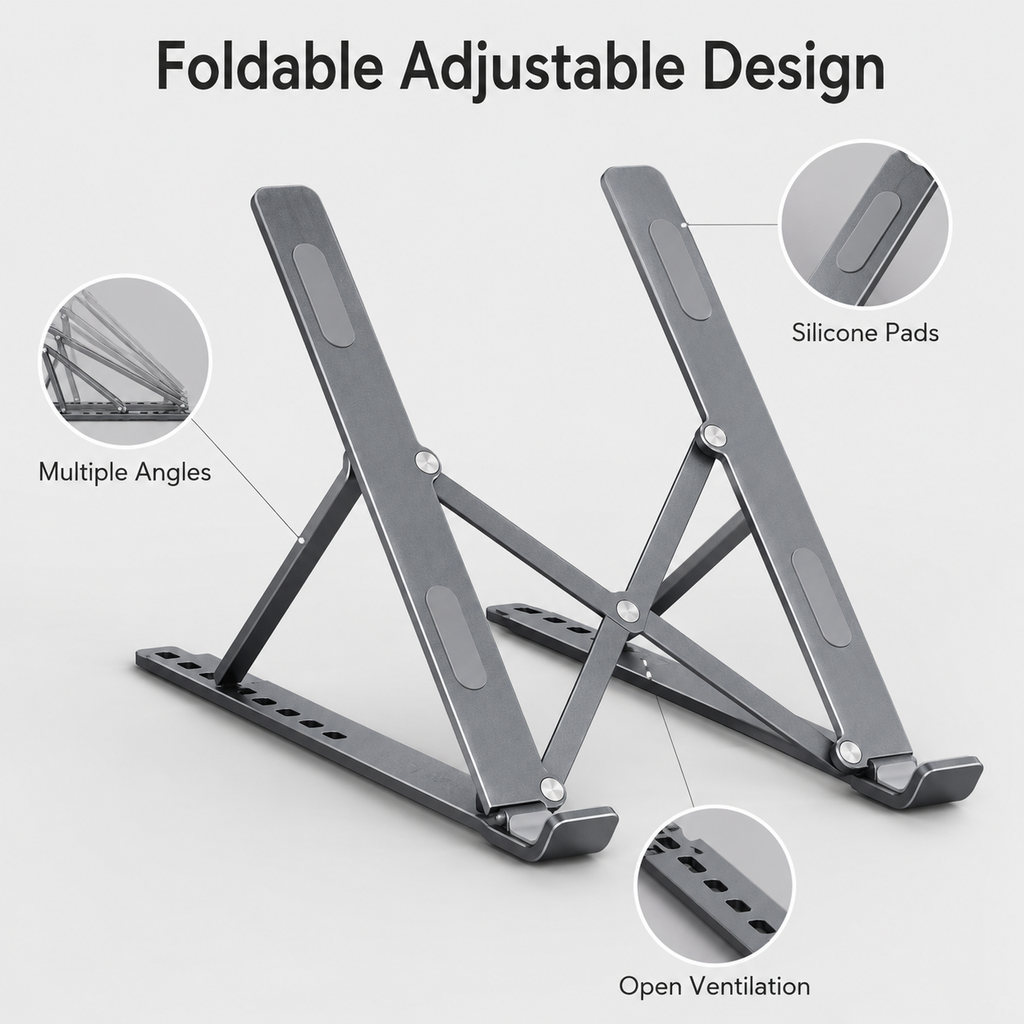 Foldable Adjustable Aluminium Laptop Stand