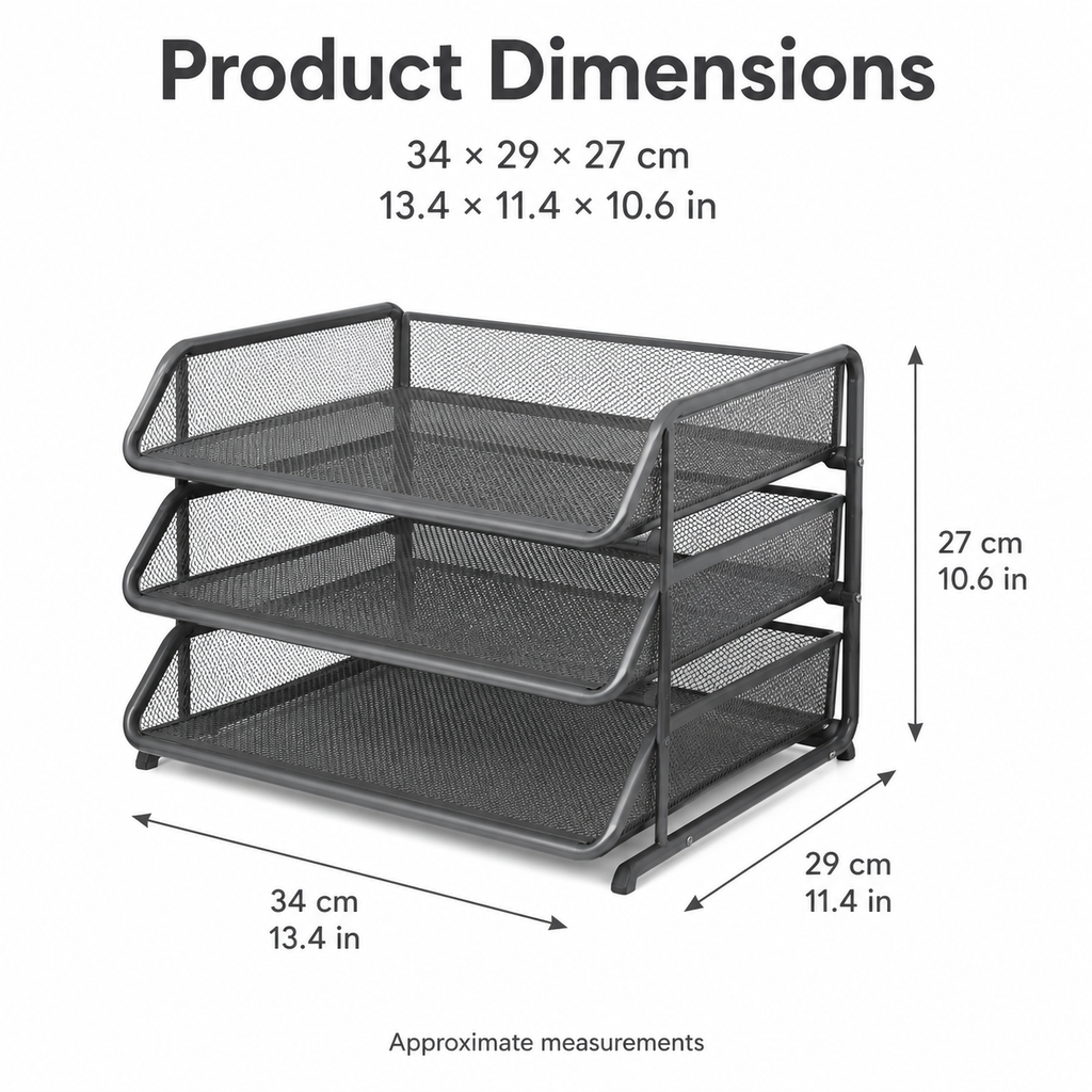 Adjustable Three-Tier Document Sorting Tray