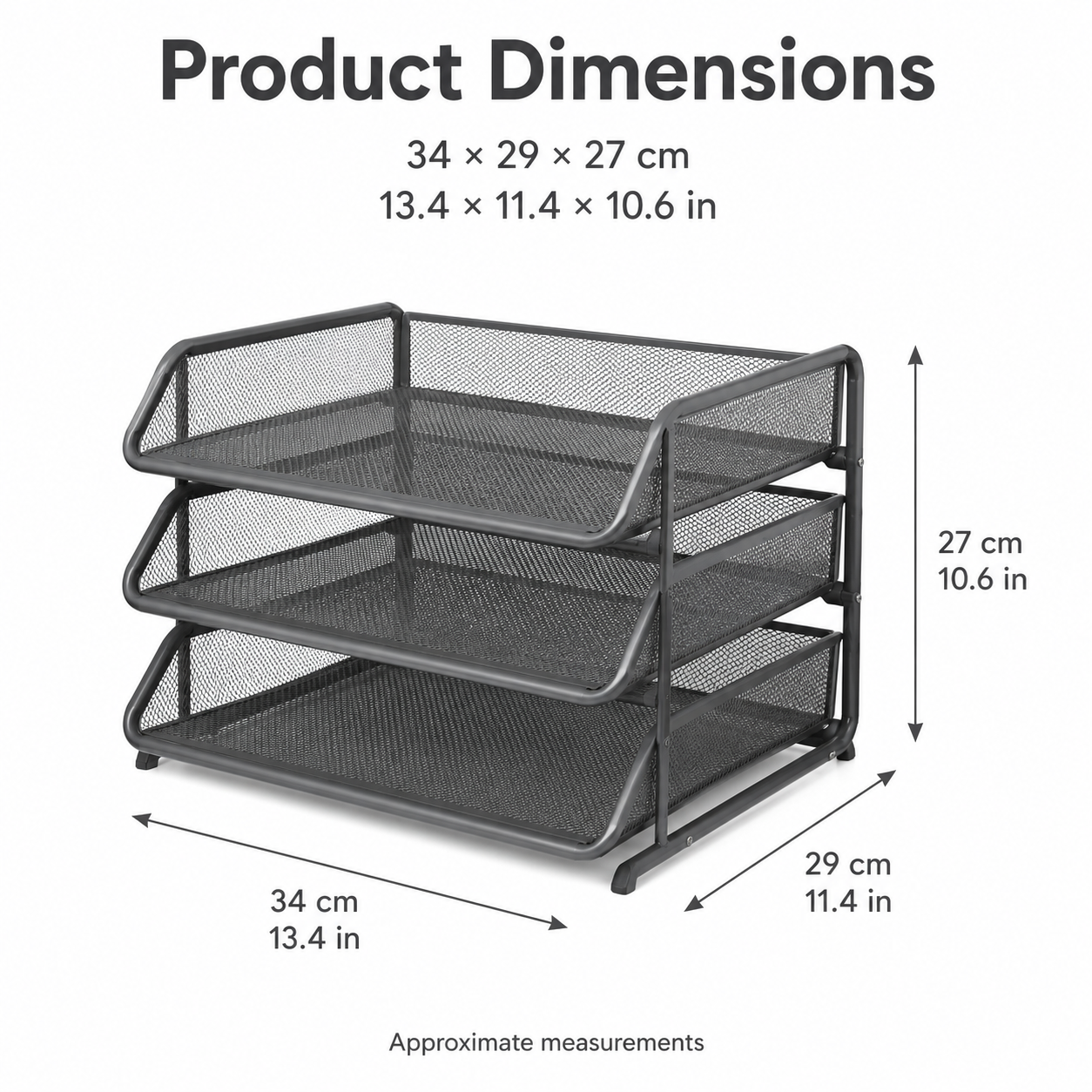 Adjustable Three-Tier Document Sorting Tray
