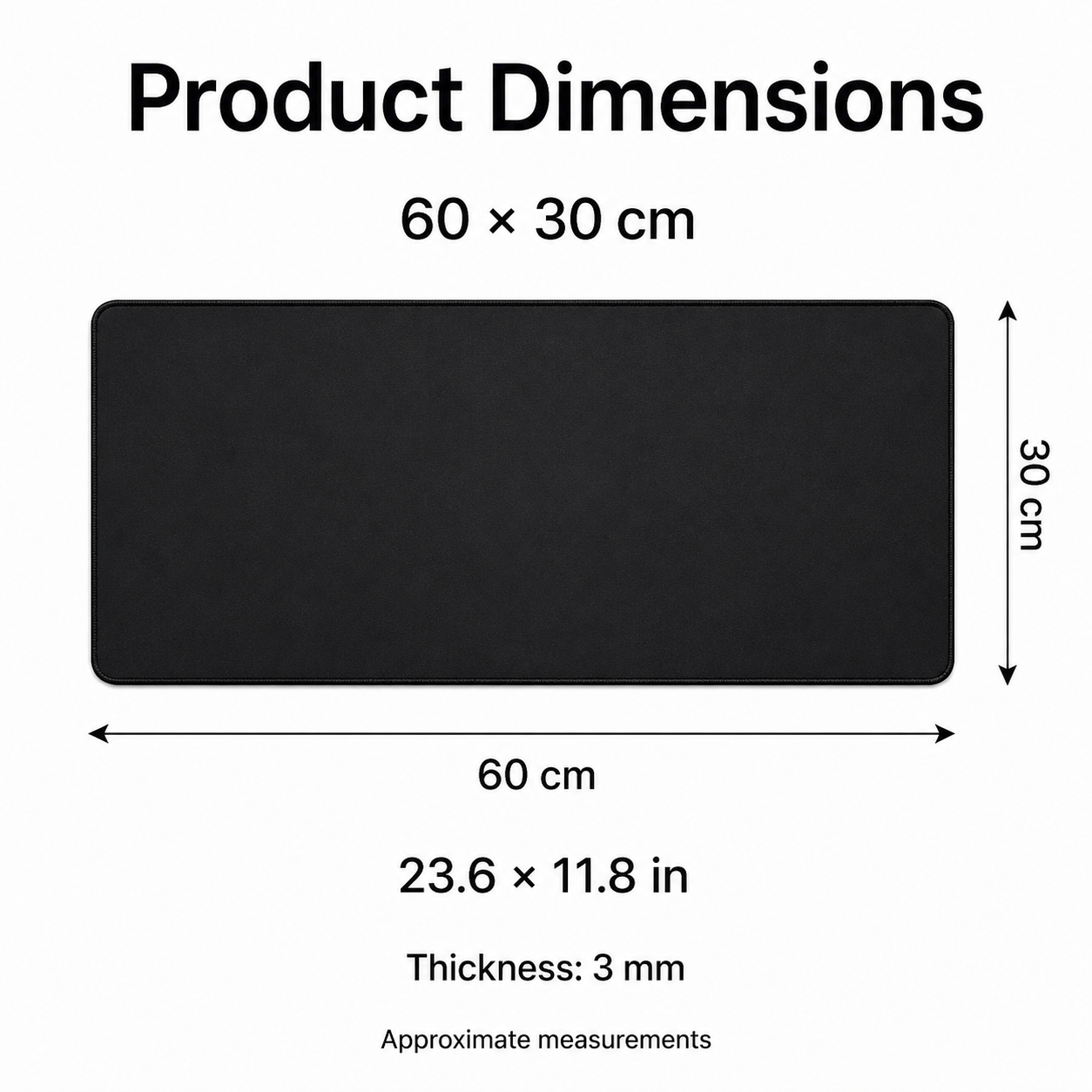 Large Non-Slip Mouse Mat - Black
