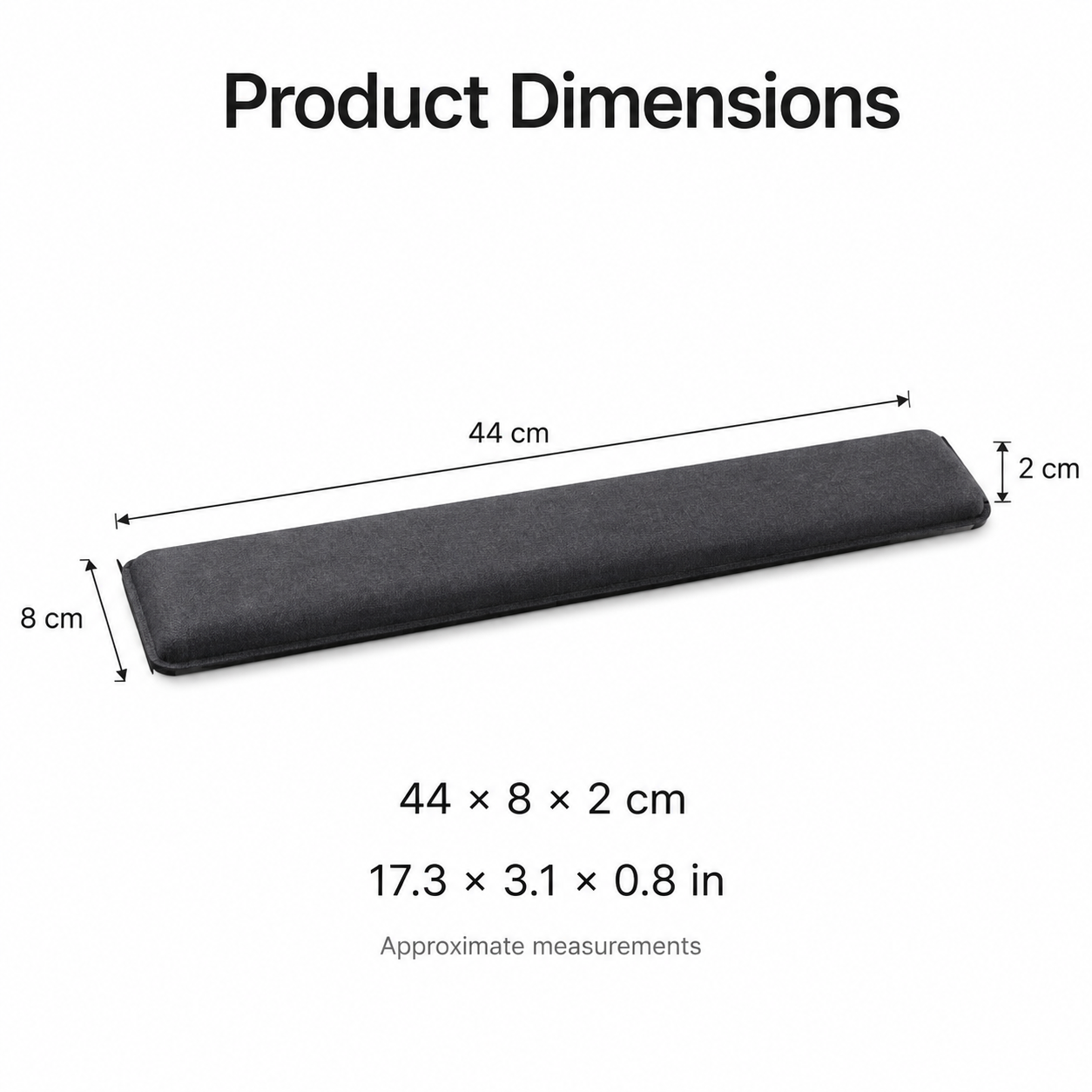 Memory Foam Keyboard Wrist Rest - Charcoal Grey