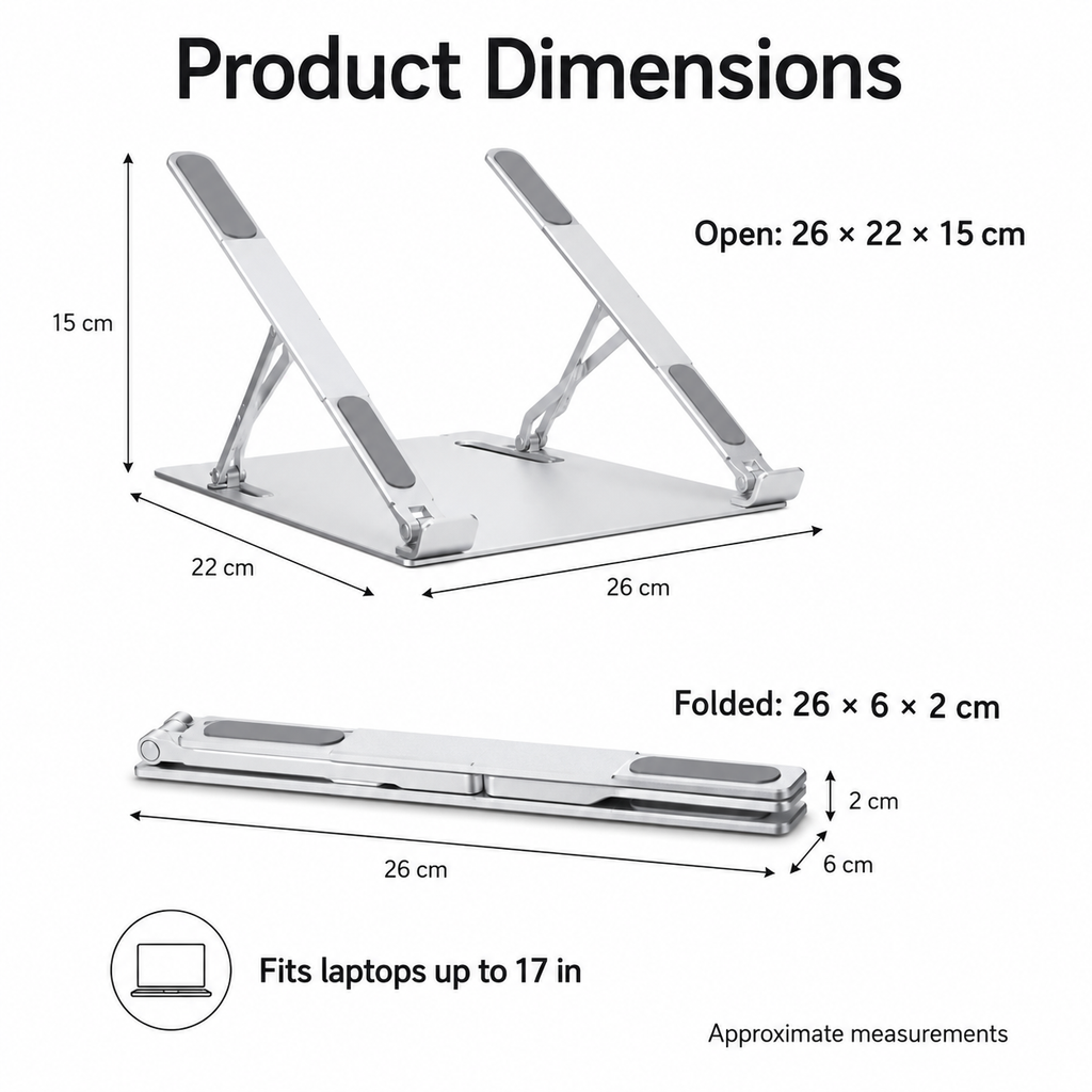 Foldable Adjustable Aluminium Laptop Stand