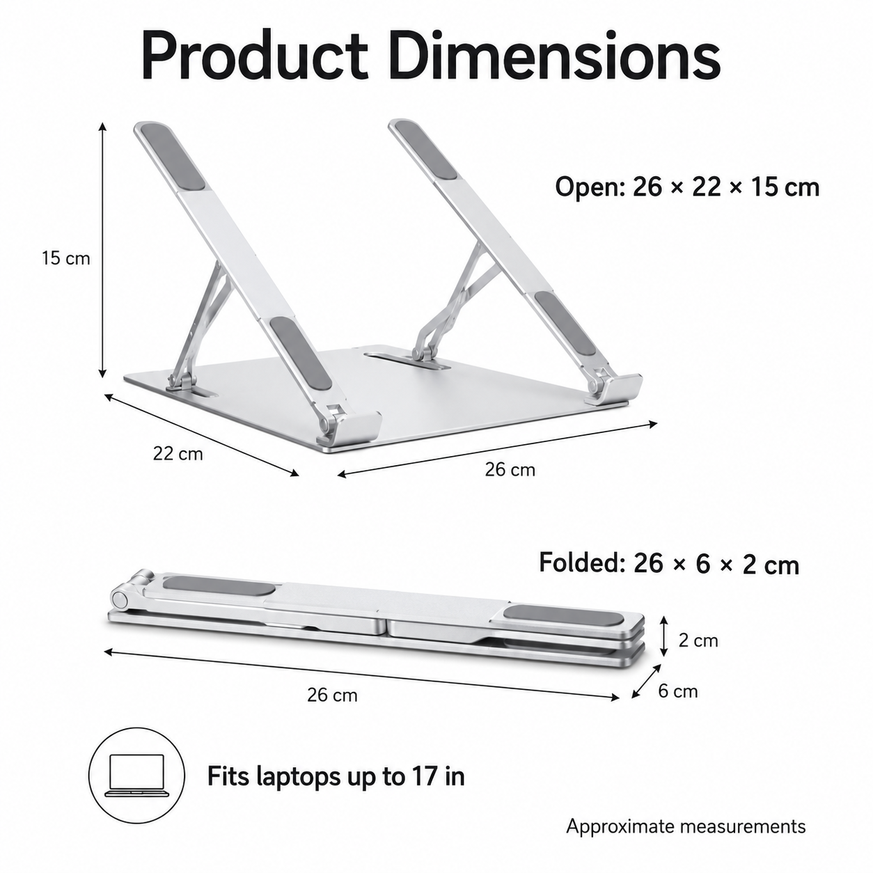 Foldable Adjustable Aluminium Laptop Stand